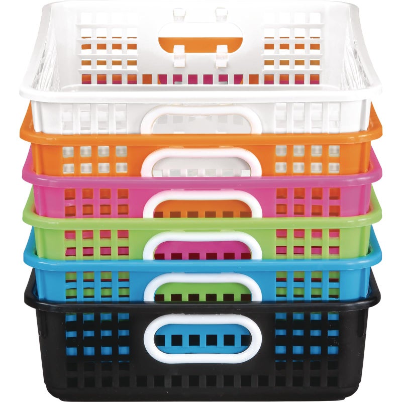 Really Good Stuff 6PK Plastic Desktop Paper Storage Basket for Classroom or Homeâ€“14â€x10â€ Plastic Mesh Basket-Secure Papers Crease-Freeâ€“Neon Pop - Image 2